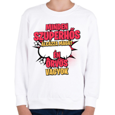 PRINTFASHION SZUPERHŐS ORVOS - Gyerek pulóver - Fehér gyerek pulóver, kardigán
