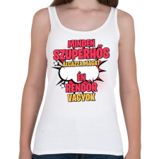 PRINTFASHION SZUPERHŐS RENDŐR - Női atléta - Fehér női trikó