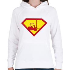 PRINTFASHION Szuperhős targoncás - Női kapucnis pulóver - Fehér