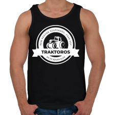 PRINTFASHION Szuperhős Traktoros - Férfi atléta - Fekete atléta, trikó