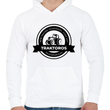 PRINTFASHION Szuperhős traktoros - Férfi kapucnis pulóver - Fehér férfi pulóver, kardigán