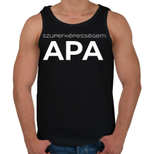 PRINTFASHION SZUPERKÉPESSÉGEM APA - Férfi atléta - Fekete atléta, trikó