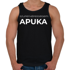 PRINTFASHION SZUPERKÉPESSÉGEM APUKA - Férfi atléta - Fekete