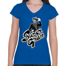 PRINTFASHION Szupernagyi - Retro TV sorozat 80's - Női V-nyakú póló - Királykék női póló