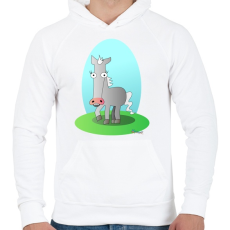 PRINTFASHION Szürke paci - Férfi kapucnis pulóver - Fehér