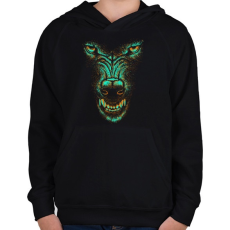 PRINTFASHION Szürkefarkas - Gyerek kapucnis pulóver - Fekete