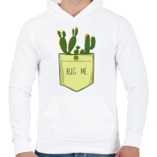 PRINTFASHION Szúrós ölelés - Férfi kapucnis pulóver - Fehér férfi pulóver, kardigán