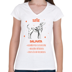 PRINTFASHION Szűz - Dalmata - Női V-nyakú póló - Fehér