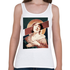 PRINTFASHION Szűz Mia - Női atléta - Fehér női felső
