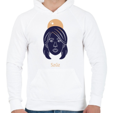 PRINTFASHION Szűz minta - Férfi kapucnis pulóver - Fehér női pulóver, kardigán