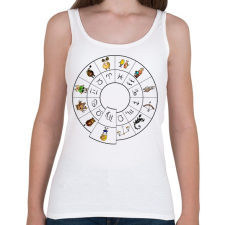 PRINTFASHION Szűz - Női atléta - Fehér női trikó