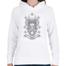 PRINTFASHION Szűz - Női kapucnis pulóver - Fehér női pulóver, kardigán