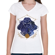 PRINTFASHION Szűz - Női V-nyakú póló - Fehér