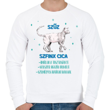 PRINTFASHION Szűz - Szfinx cica - Férfi pulóver - Fehér férfi pulóver, kardigán