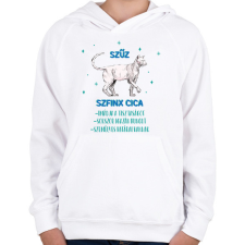 PRINTFASHION Szűz - Szfinx cica - Gyerek kapucnis pulóver - Fehér gyerek pulóver, kardigán