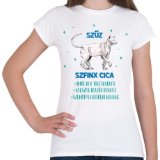 PRINTFASHION Szűz - Szfinx cica - Női póló - Fehér