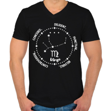 PRINTFASHION Szűz tulajdonságok - Férfi V-nyakú póló - Fekete