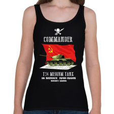 PRINTFASHION t34-commander - Női atléta - Fekete női trikó
