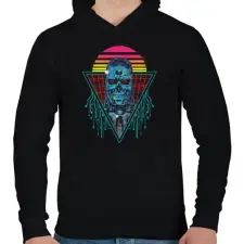 PRINTFASHION T-800 - Férfi kapucnis pulóver - Fekete férfi pulóver, kardigán