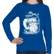 PRINTFASHION T.G.I.F. Cat - Női pulóver - Királykék
