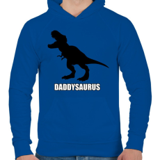 PRINTFASHION T-rex család - Daddysaurus - Férfi kapucnis pulóver - Királykék