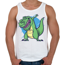 PRINTFASHION T-rex dab - Férfi atléta - Fehér atléta, trikó