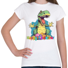 PRINTFASHION T-rex dínó húsvéti tojások - Női póló - Fehér