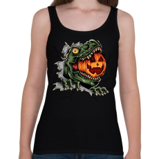 PRINTFASHION T-rex es a Halloween tökfej - Női atléta - Fekete