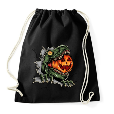 PRINTFASHION T-rex es a Halloween tökfej - Sportzsák, Tornazsák - Fekete tornazsák