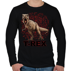 PRINTFASHION T-REX - Férfi hosszú ujjú póló - Fekete