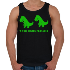 PRINTFASHION T-rex floss dance - Férfi atléta - Fekete atléta, trikó