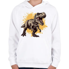 PRINTFASHION T-Rex  - Gyerek kapucnis pulóver - Fehér
