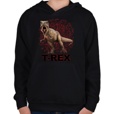 PRINTFASHION T-REX - Gyerek kapucnis pulóver - Fekete