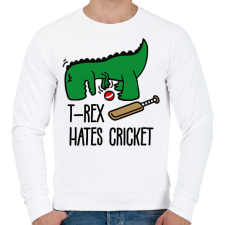 PRINTFASHION T-rex hates cricket - Férfi pulóver - Fehér férfi pulóver, kardigán