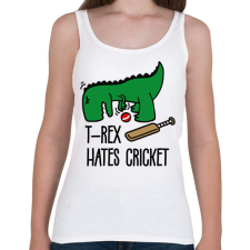 PRINTFASHION T-rex hates cricket - Női atléta - Fehér női trikó