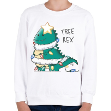 PRINTFASHION T-rex karácsonyfa - Gyerek pulóver - Fehér