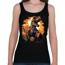 PRINTFASHION t-rex - Női atléta - Fekete női trikó