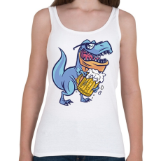 PRINTFASHION T-rex sörrel - Női atléta - Fehér