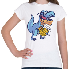 PRINTFASHION T-rex sörrel - Női póló - Fehér női póló