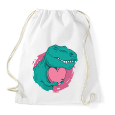 PRINTFASHION T-rex szívvel - Sportzsák, Tornazsák - Fehér tornazsák