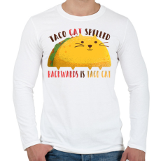 PRINTFASHION Taco Cica - Férfi hosszú ujjú póló - Fehér