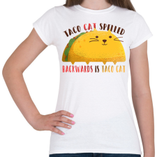 PRINTFASHION Taco Cica - Női póló - Fehér női póló