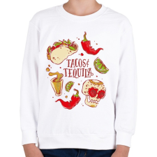 PRINTFASHION Taco és Tequila Mexikó - Gyerek pulóver - Fehér gyerek pulóver, kardigán