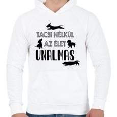 PRINTFASHION Tacsi nélkül unalmas - Férfi kapucnis pulóver - Fehér