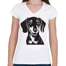 PRINTFASHION tacsi - Női V-nyakú póló - Fehér női póló