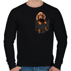 PRINTFASHION Tacskó a zsebben - Férfi pulóver - Fekete