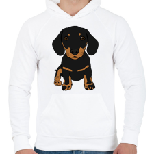 PRINTFASHION Tacskó  - Férfi kapucnis pulóver - Fehér férfi pulóver, kardigán