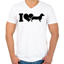 PRINTFASHION Tacskó - Férfi V-nyakú póló - Fehér férfi póló