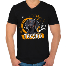 PRINTFASHION Tacskó firka - Férfi V-nyakú póló - Fekete férfi póló