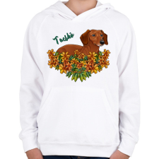 PRINTFASHION Tacskó - Gyerek kapucnis pulóver - Fehér gyerek pulóver, kardigán